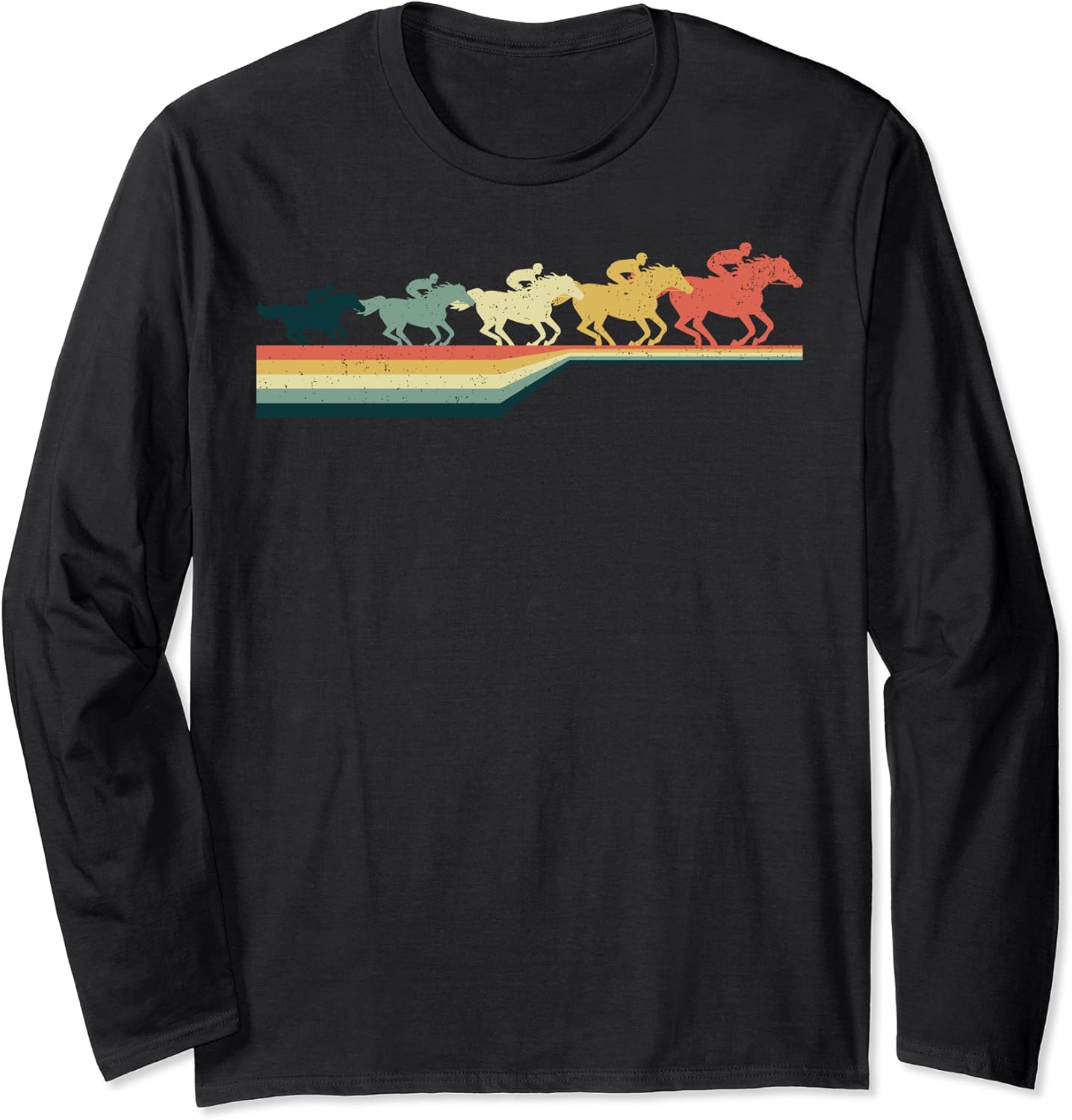 HORSE RACING Funny Gift Vintage Retro Long Sleeve TShirt